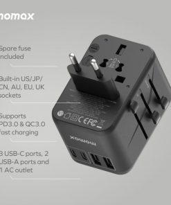 Bộ sạc đa năng du lịch 5 cổng 70W Momax UA8A 7 05A EBC1 80