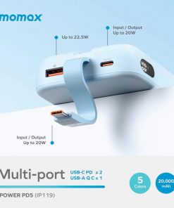 Pin sạc dự phòng 20000mAh Momax IP119 iPower PD 5 15 84690a51527671324498f8ec80ccf3ee