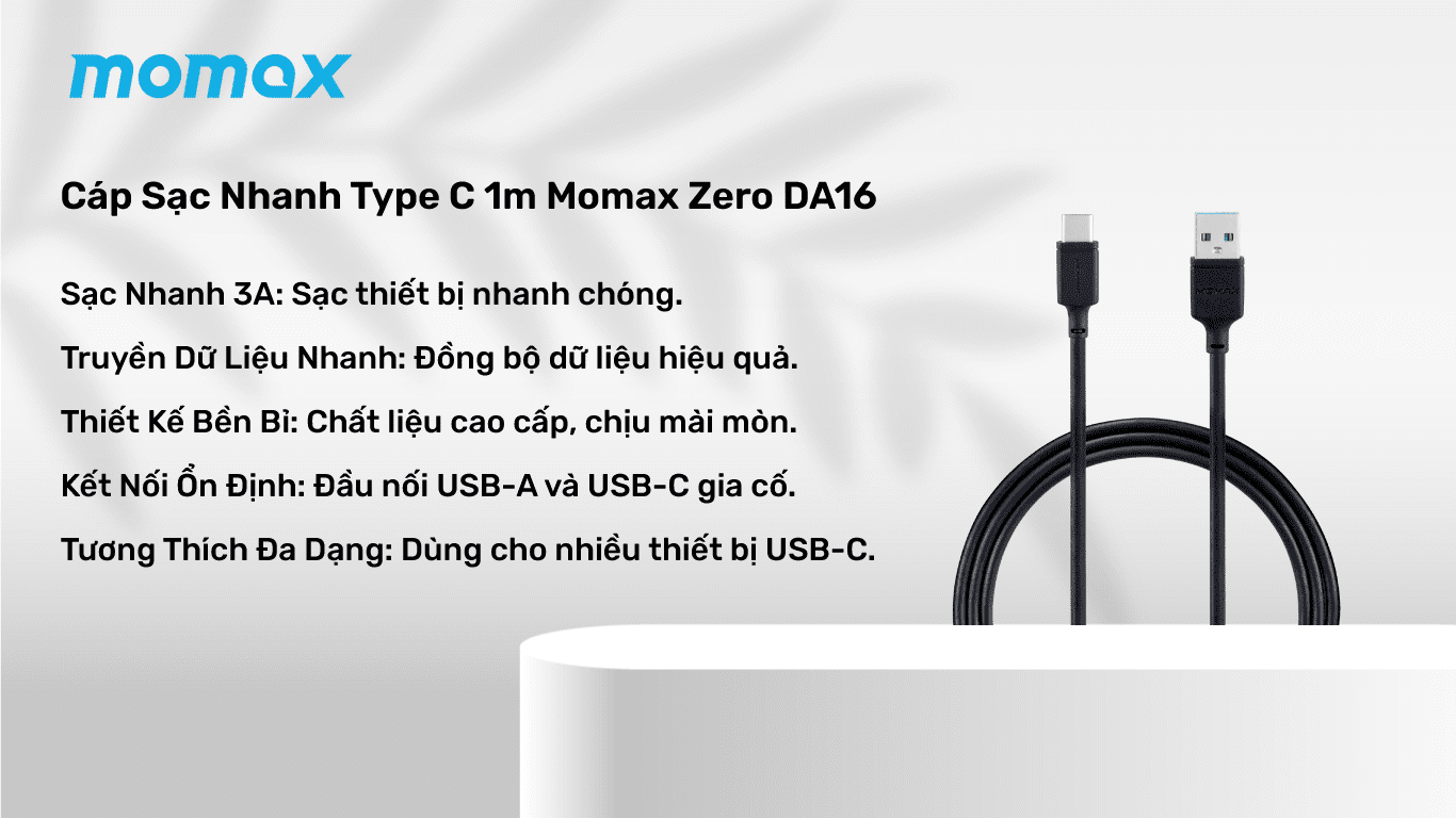 cap sac nhanh type c 1m momax zero da16