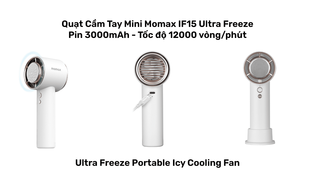 Quạt Cầm Tay Mini Momax IF15 Ultra Freeze