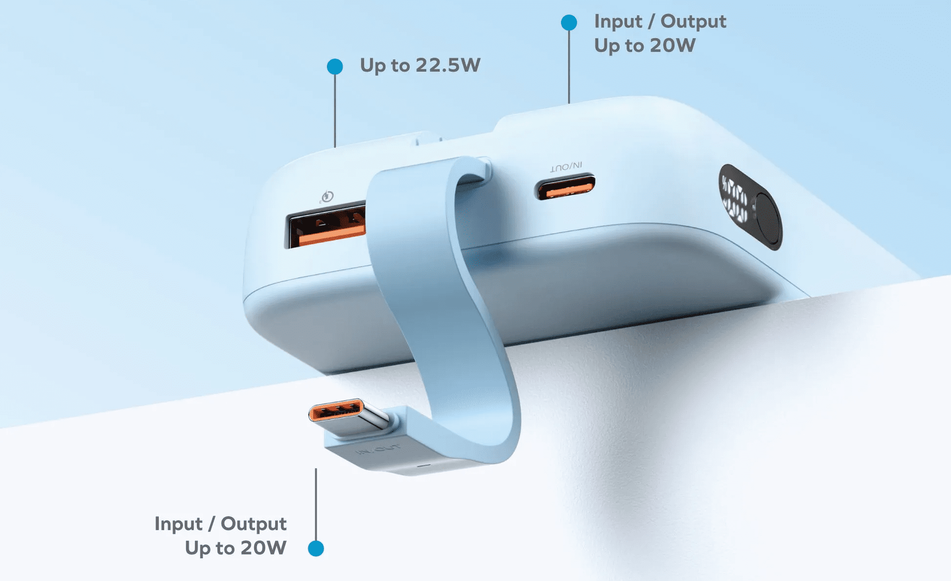 Sạc Dự Phòng 20000mAh tích hợp cáp Type C Momax IP119