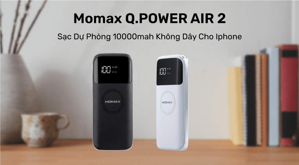 Sạc Dự Phòng 10000mAh Không Dây Momax Q.POWER AIR 2 IP90