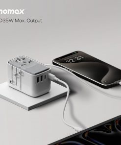 Bộ sạc đa năng 4 cổng 35W tích hợp cáp Type C Momax UA21 13 Bo Sac Du Lich 4 Cong 35w Tich Hop Cap Type C Momax Ua21 11