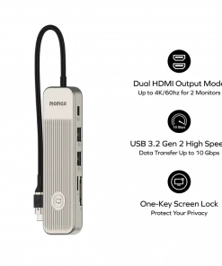 Hub Type C Ra Hdmi 4k Lan Usb Dau Doc The Momax Dh9 5