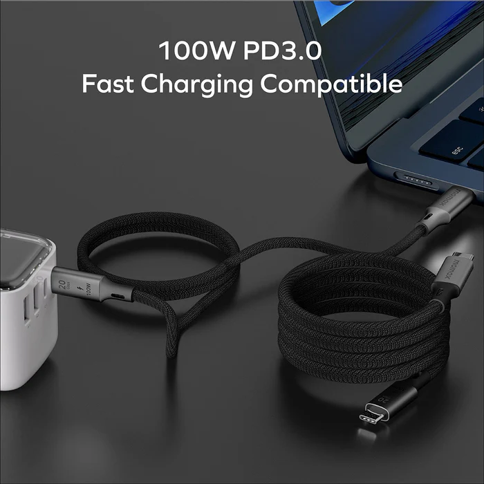 Cáp Sạc Từ Tính Type C 100W USB 3.2 Momax DC51 dài 1m